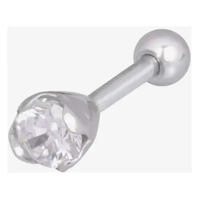 Ocelový Wildcat Earbarbell Solitaire Crystal s kamínkem