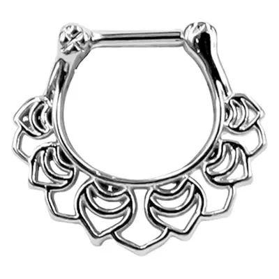 Piranha Náušnice Floral Wildcat pro septum 1,2mm - stříbrná barva