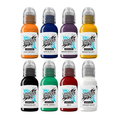 Tetovací barvy WORLD FAMOUS LIMITLESS - Primary colors set 1 - 8x30ml