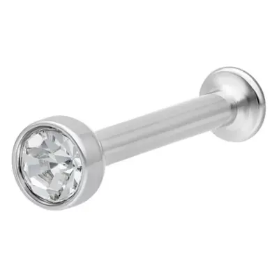 Titanový Wildcat micro labret stříbrný s kamínkem, 1,2x6x3mm