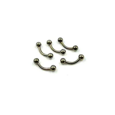 Titanový piercing curved Barbell 5ks - 1,2x6x3mm