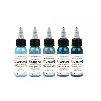 Tetovací barvy XTreme Ink - Opaque Blue Set 5x30ml