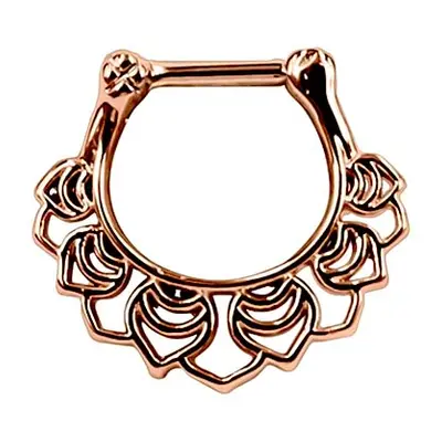 Piranha Náušnice Floral Wildcat pro septum - růžově zlatá barva :: 1,6 mm