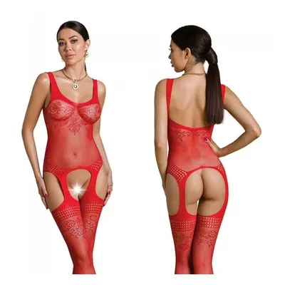 Passion ECO BS008 red - Bodystocking Barva: Červená