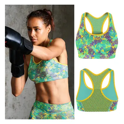 Sportovní podprsenka SHOCK ABSORBER ACTIVE CROP TOP Geometric Barva: Modrá