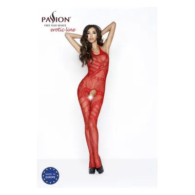 Passion BS037 red - Bodystocking Barva: Červená