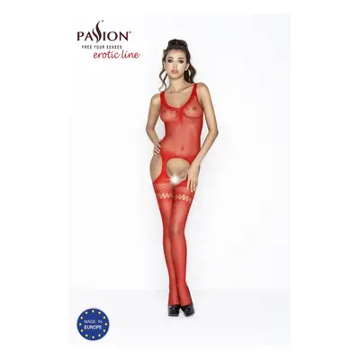 Passion BS038 red - Bodystocking Barva: Červená