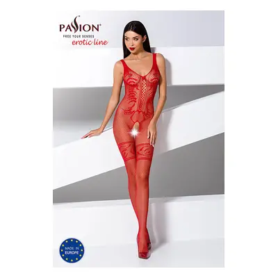 Passion BS069 red - Bodystocking Barva: Červená