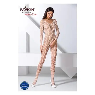 Passion BS068 white - Bodystocking Barva: Bílá