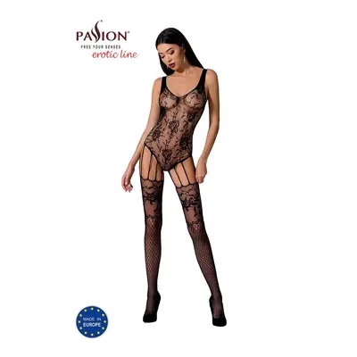 Passion BS074 black - Bodystocking Barva: Černá