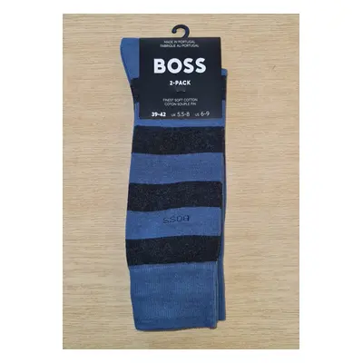 PÁNSKÉ PONOŽKY BOSS 50467712 2PACK Barva: Modrá