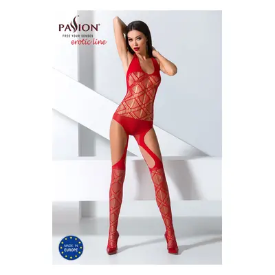 Passion BS060 red - Bodystocking Barva: Červená