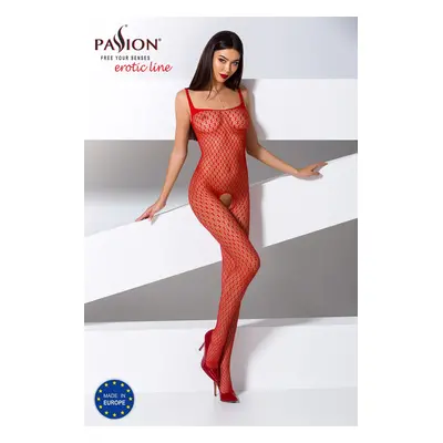 Passion BS071 red - Bodystocking Barva: Červená