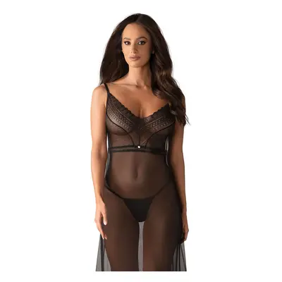 Košilka Obsessive Estiqua long chemise Barva: Černá