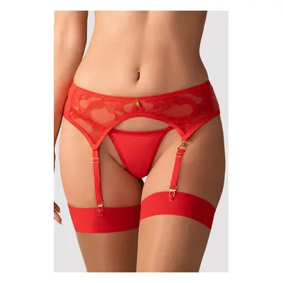 Podvazkový pás Obsessive Aliosa garter belt Barva: Červená