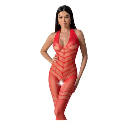 Passion BS100 red - Bodystocking Barva: Červená