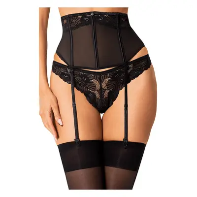 Podvazkový pás Obsessive Serena Love garter belt - výprodej Barva: Černá