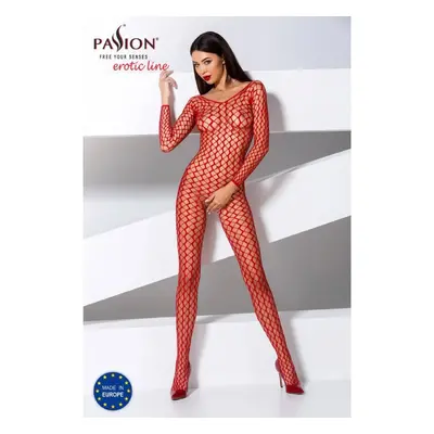 Passion BS068 red - Bodystocking Barva: Červená