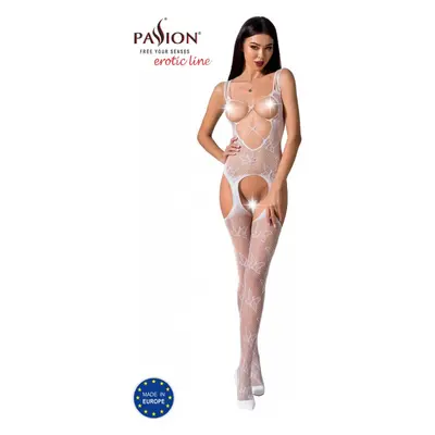 Passion BS075 White - Bodystocking Barva: Bílá