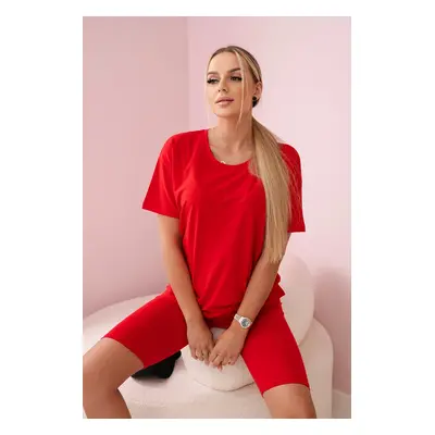 Kesi Dámský fitness set - top + legíny Barva: Červená