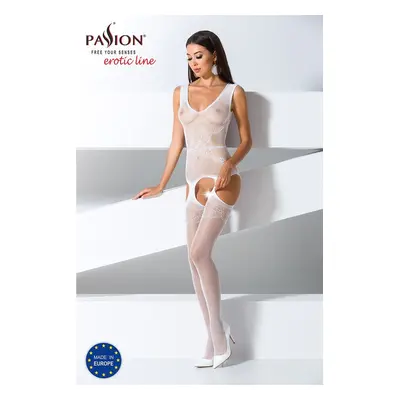 Passion BS062 white - Bodystocking Barva: Bílá