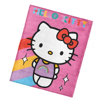 Carbotex Dětská deka Hello Kitty Rainbow 130x160 cm