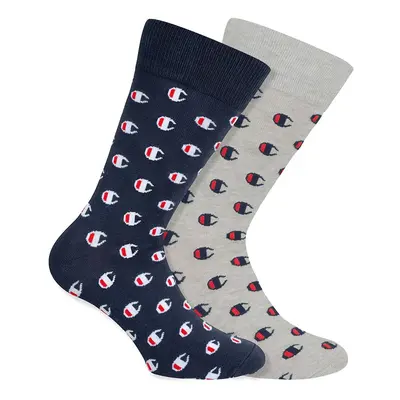 Ponožky CHAMPION CREW SOCKS ALLOVER C FASHION 2kusy modré šedé Barva: Modrá