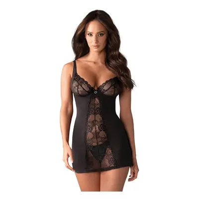 Košilka Obsessive Heartina chemise Barva: Černá