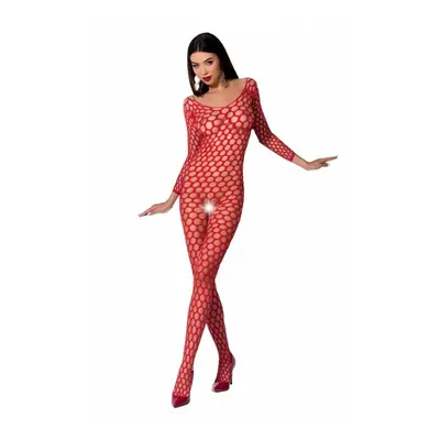 Passion BS077 red - Bodystocking Barva: Červená