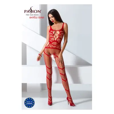 Passion BS058 red - Bodystocking Barva: Červená