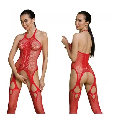 Passion ECO BS013 red - Bodystocking Barva: Červená