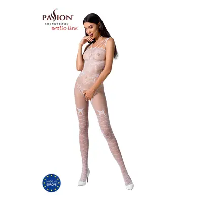 Passion BS076 white - Bodystocking Barva: Bílá