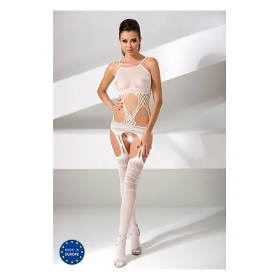 Passion BS047 white - Bodystocking Barva: Bílá