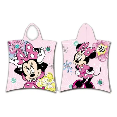 Jerry Fabrics Plážová osuška pončo Minnie Pink bow