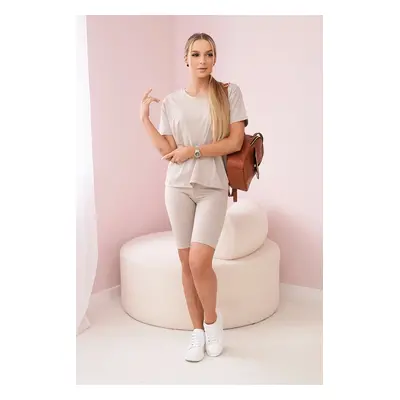 Kesi Dámský fitness set - top + legíny Barva: Béžová