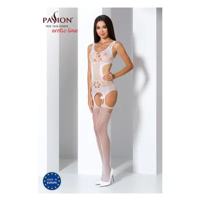 Passion BS066 white - Bodystocking Barva: Bílá