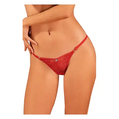 Tanga Obsessive Lacelove thong - výprodej Barva: Červená