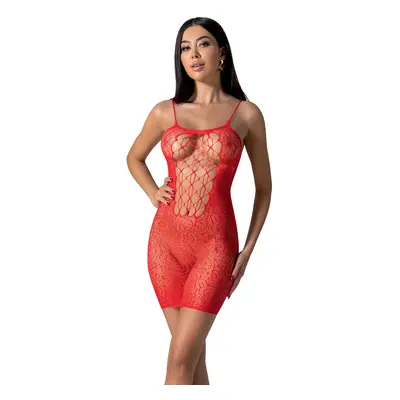 Passion BS096 red - Bodystocking Barva: Červená