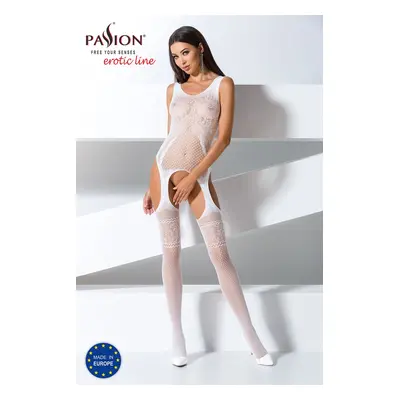 Passion BS061 white - Bodystocking Barva: Bílá