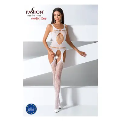 Passion BS057 white - Bodystocking Barva: Bílá