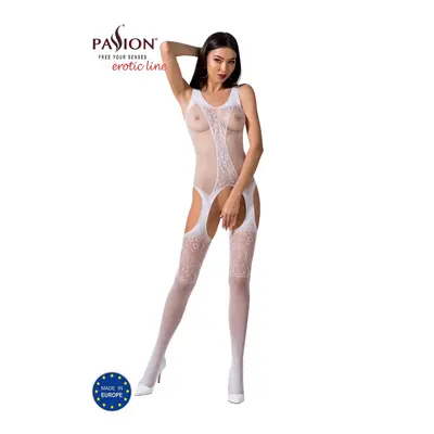 Passion BS072 white - Bodystocking Barva: Bílá