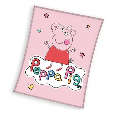 Carbotex Dětská deka Prasátko Peppa Veselá Pepina 110x140 cm