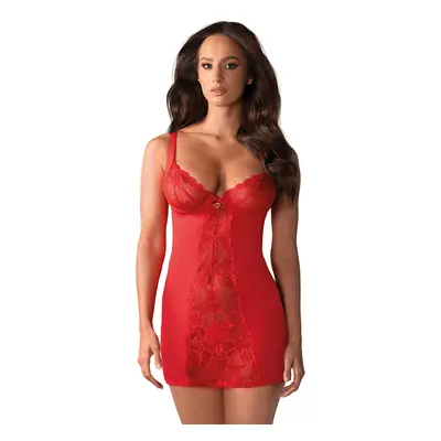 Košilka Obsessive Heartina chemise Barva: Červená