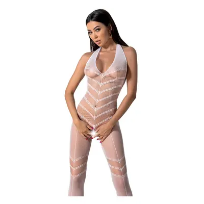 Passion BS100 white - Bodystocking Barva: Bílá