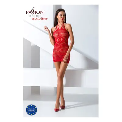 Passion BS063 red - Bodystocking Barva: Červená