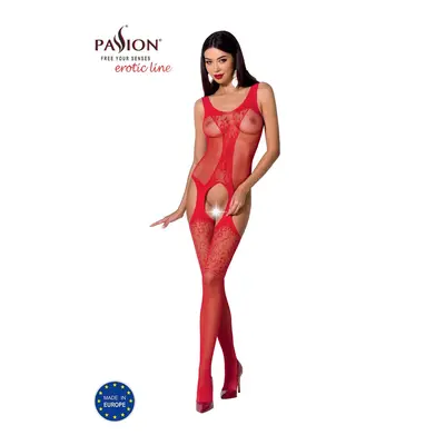 Passion BS072 red - Bodystocking Barva: Červená