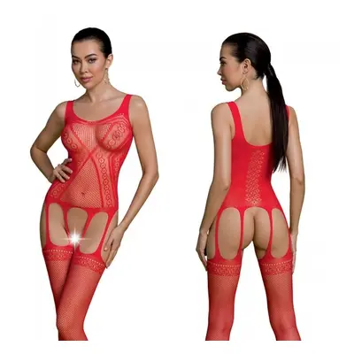 Passion ECO BS007 red - Bodystocking Barva: Červená