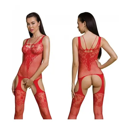 Passion ECO BS011 Red - Bodystocking Barva: Červená