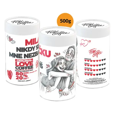 Fixi Coffee Miláčku – nikdy se mě nezbavíš – výběrová káva zrnková / papírová tuba / 500 g