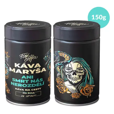 Fixi Coffee Káva Maryša – Ani smrt nás nerozdělí jemně mletá / plechovka / 150 g